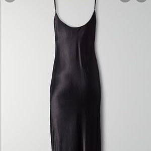 NWT Wilfred Canto Dress black silk cowl scoop neckline